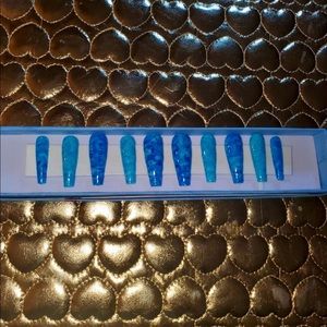 BLUE Army print press ons 💙 LAST ONE ( Small )